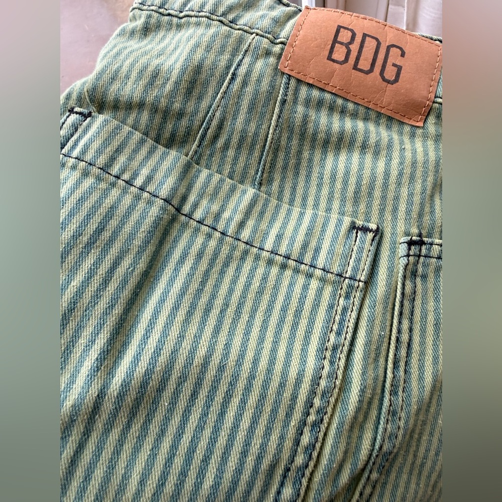 BDG Green Pinstripe Patch Pocket Jeans